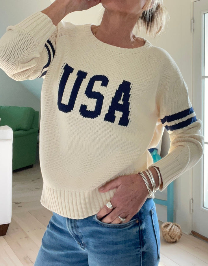 CREAM USA CAMPUS COTTON SWEATER