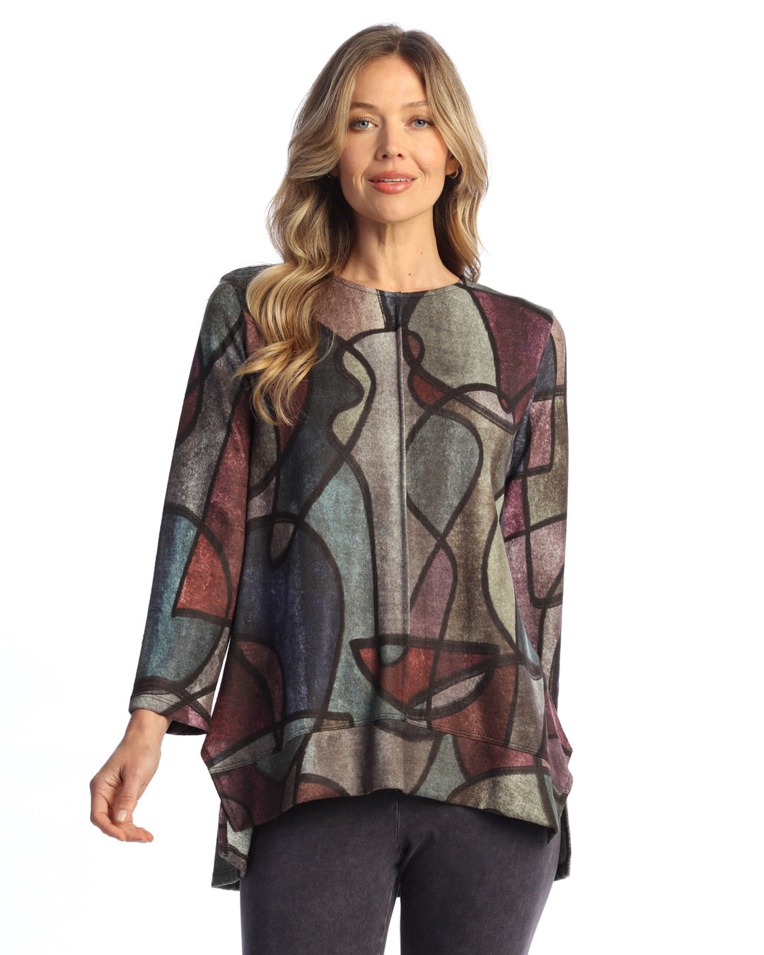 MELODY BRUSHED KNIT TUNIC TOP
