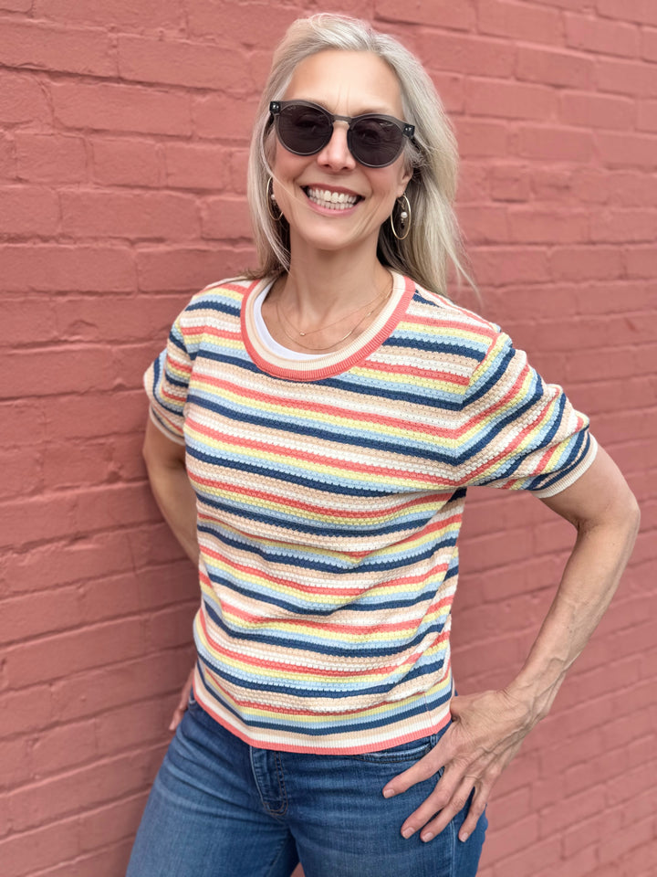 BILLIE MULTI STRIPE SWEATER TOP