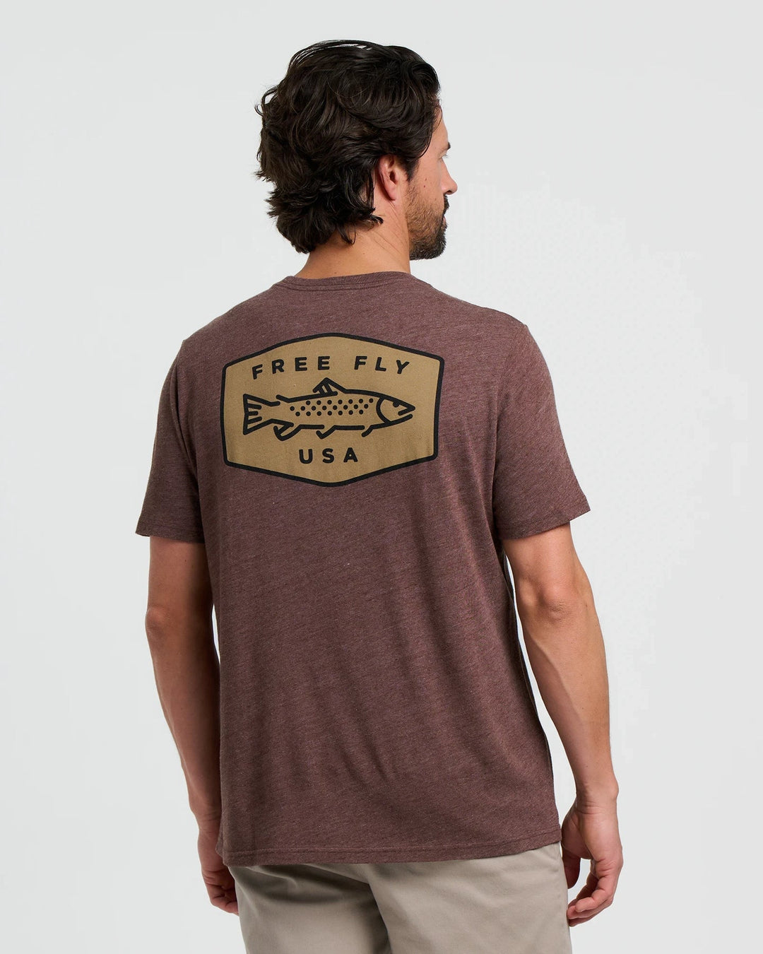 MEN'S HEATHER CHESTNUT FRESHWATER TEE
