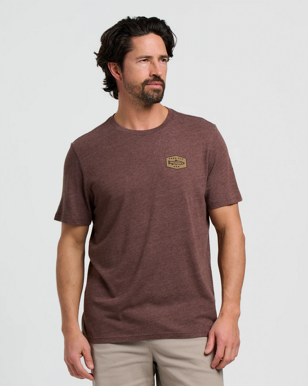 MEN'S HEATHER CHESTNUT FRESHWATER TEE