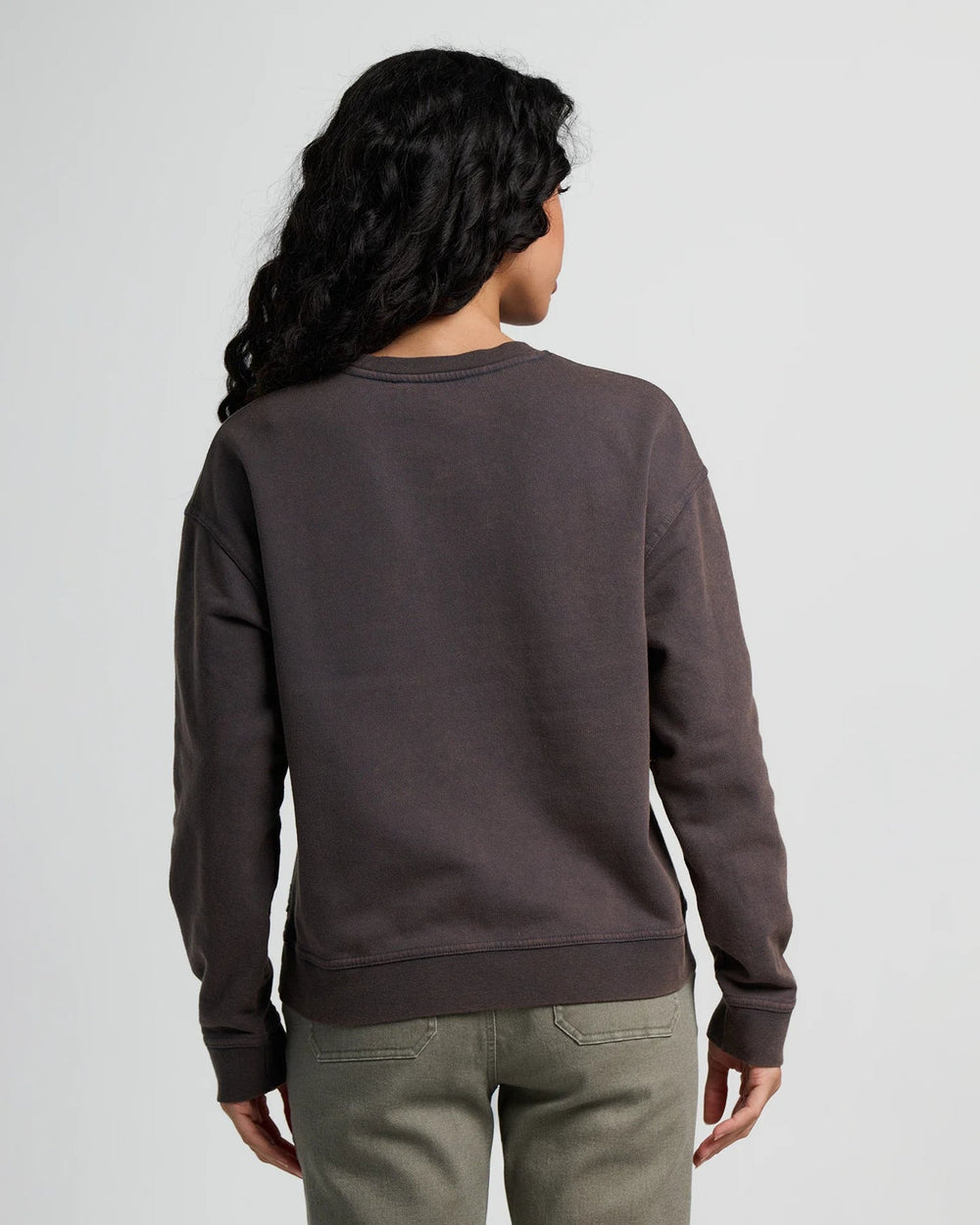 WOMEN'S BLACK SAND WASH SUNBURST FLEECE CREW
