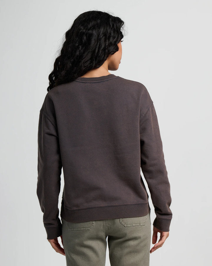 WOMEN'S BLACK SAND WASH SUNBURST FLEECE CREW