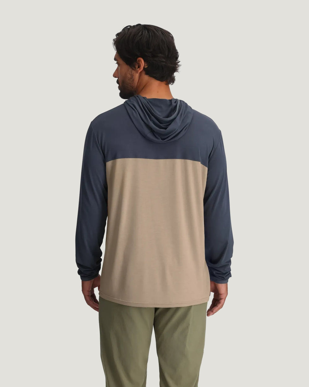 MEN'S STORM CLOUD & DESERT TAN BAMBOO HYBRID HOODIE
