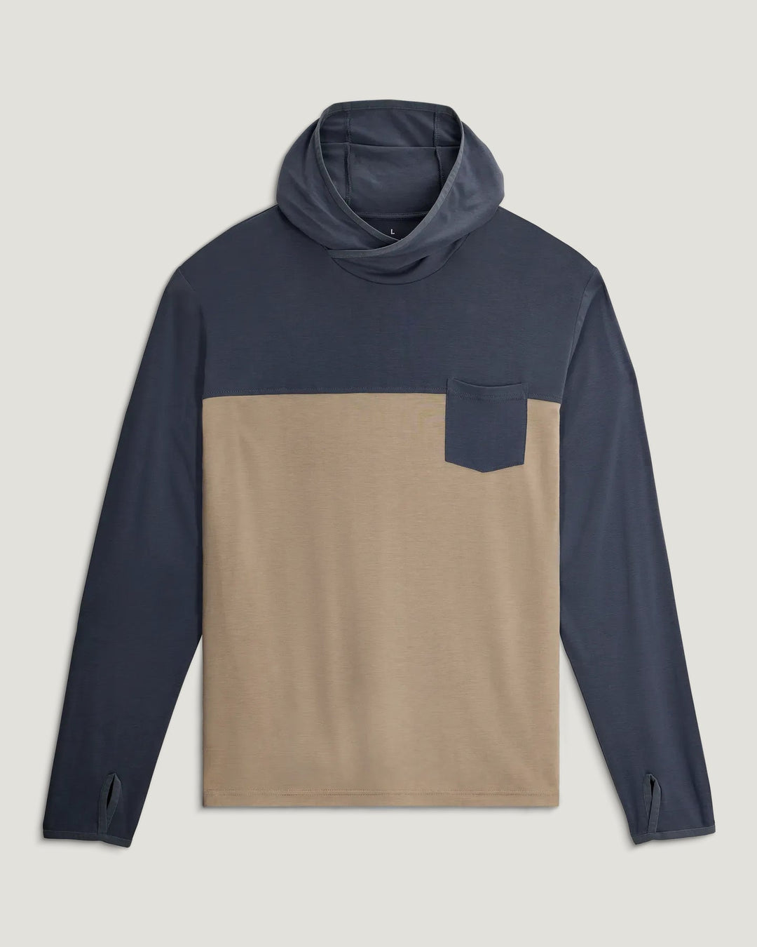 MEN'S STORM CLOUD & DESERT TAN BAMBOO HYBRID HOODIE