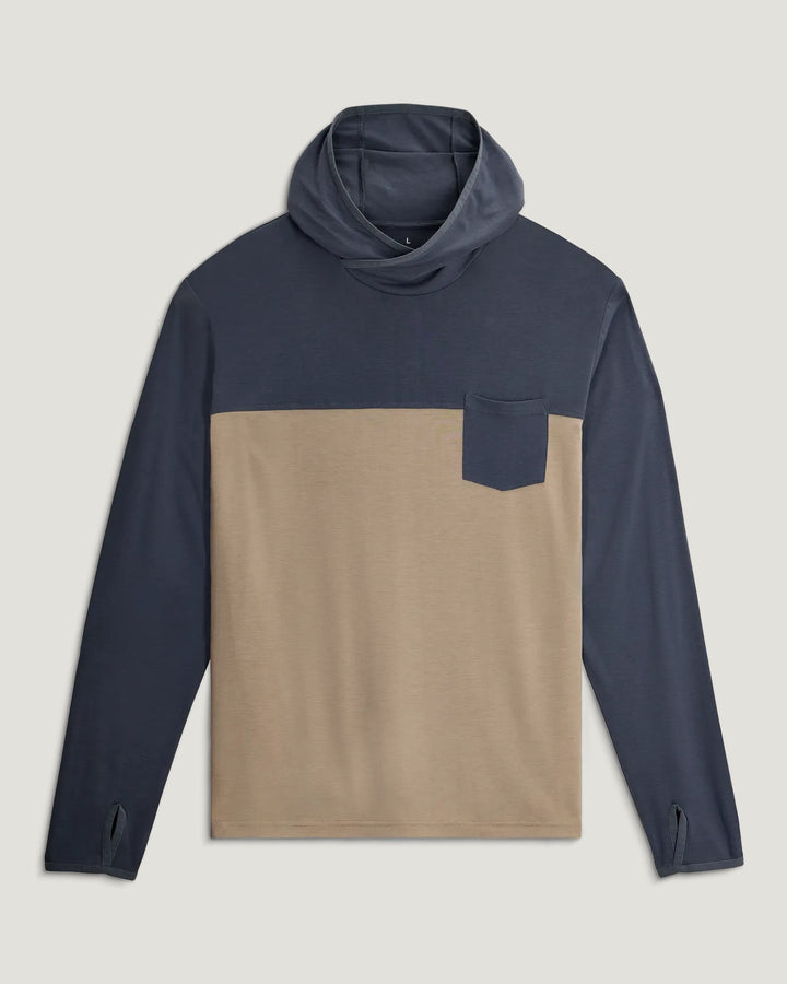 MEN'S STORM CLOUD & DESERT TAN BAMBOO HYBRID HOODIE