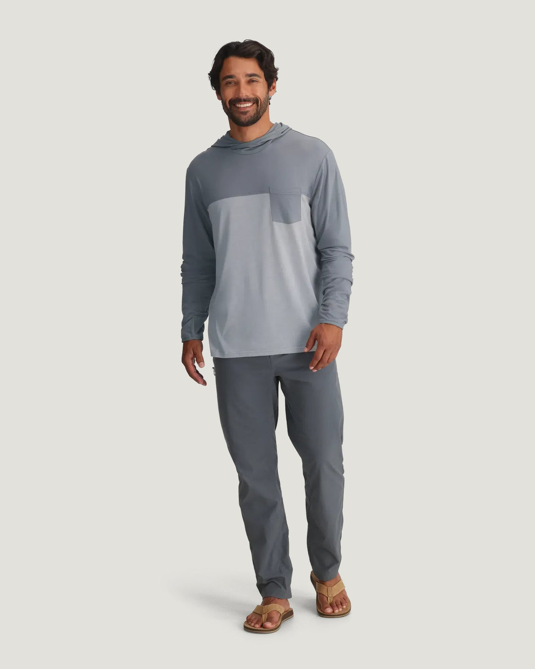 MEN'S SLATE ASPEN GREY BAMBOO HYBRID HOODIE