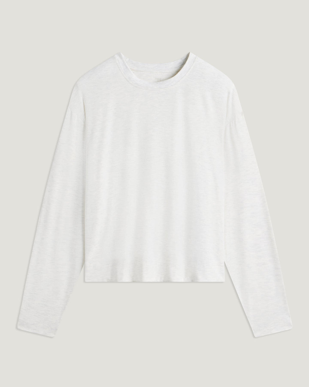 OFF WHITE HEATHER BAMBOO SHADE CROSSOVER LONG SLEEVE