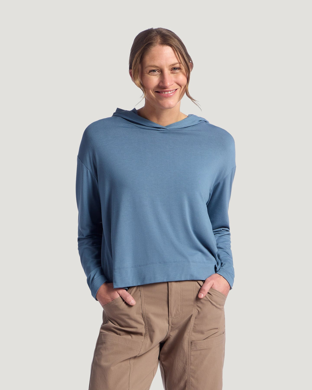 PACIFIC BLUE BAMBOO SHADE CROSSOVER HOODIE