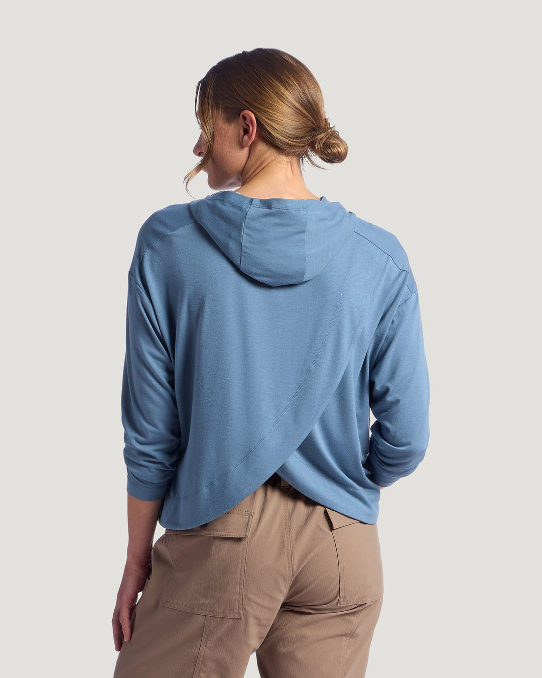 PACIFIC BLUE BAMBOO SHADE CROSSOVER HOODIE