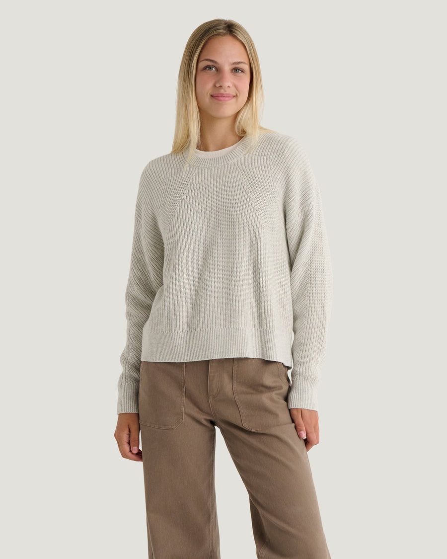 OFF WHITE HEATHER COASTLOOM CREW SWEATER
