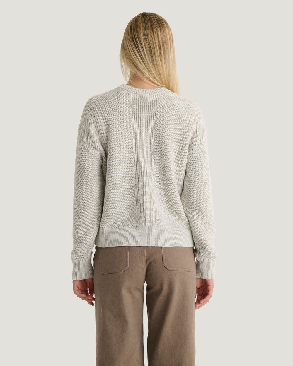OFF WHITE HEATHER COASTLOOM CREW SWEATER
