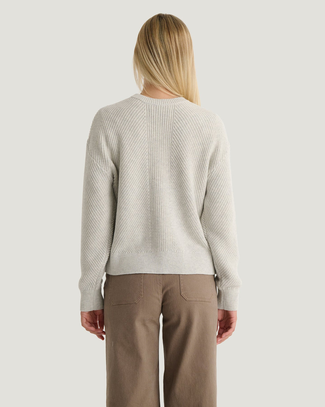 OFF WHITE HEATHER COASTLOOM CREW SWEATER