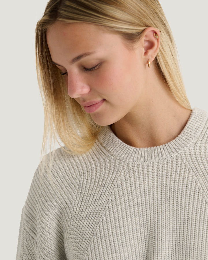 OFF WHITE HEATHER COASTLOOM CREW SWEATER