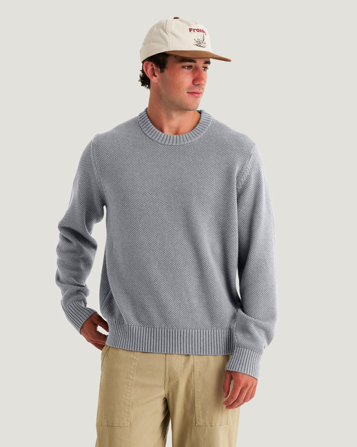 MEN'S LIGHT HEATHER GREY COASTLOOM CREW SWEATER