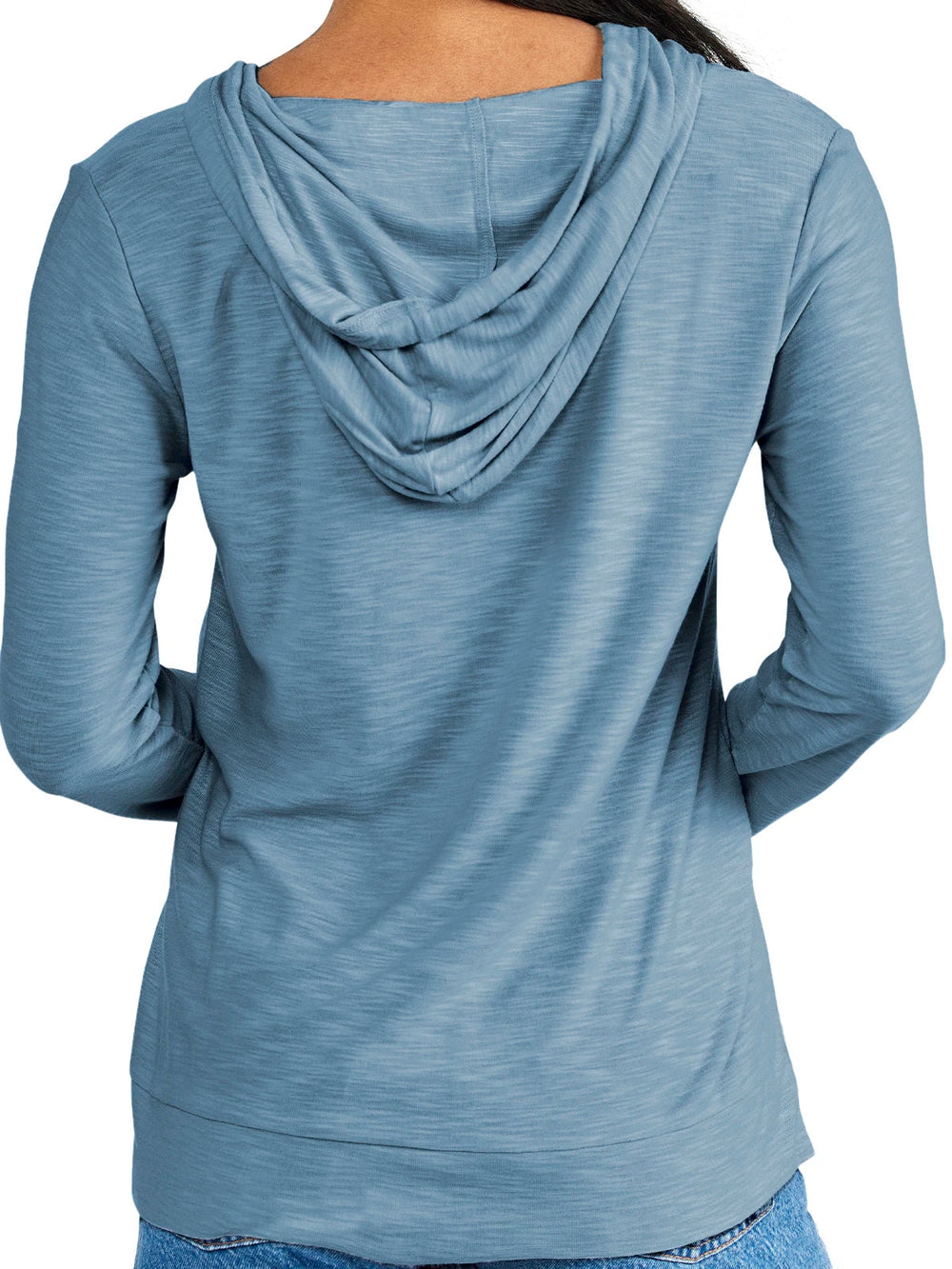 WOMEN'S PACIFIC BLUE BAMBOO SLUB HOODIE
