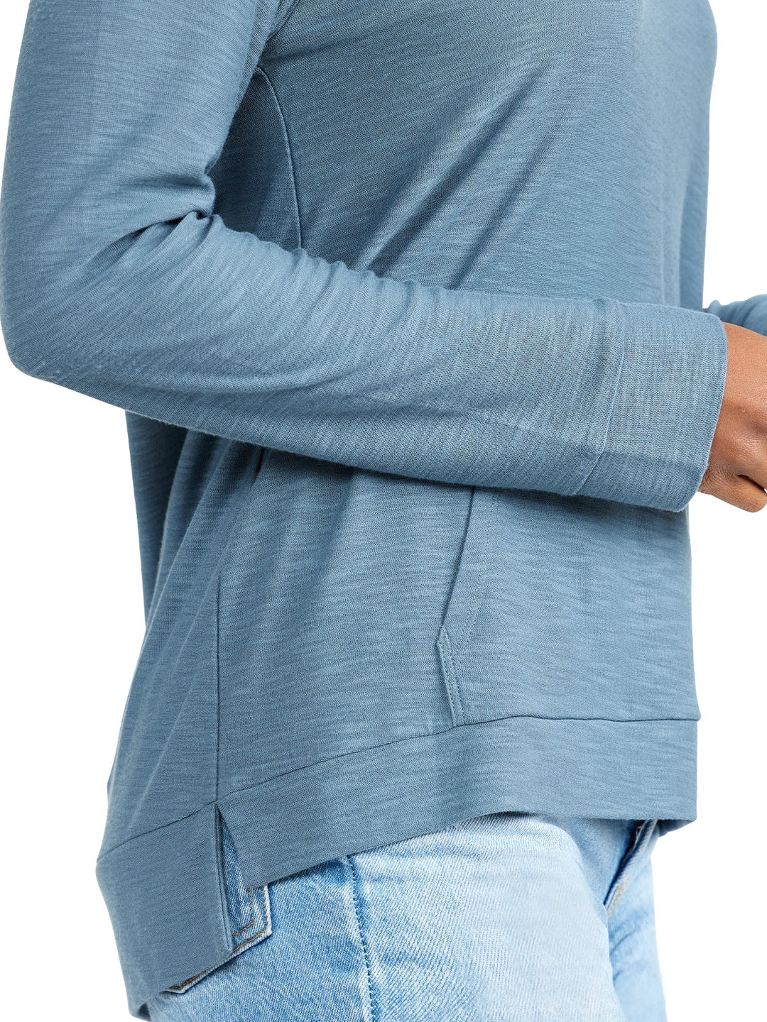 WOMEN'S PACIFIC BLUE BAMBOO SLUB HOODIE