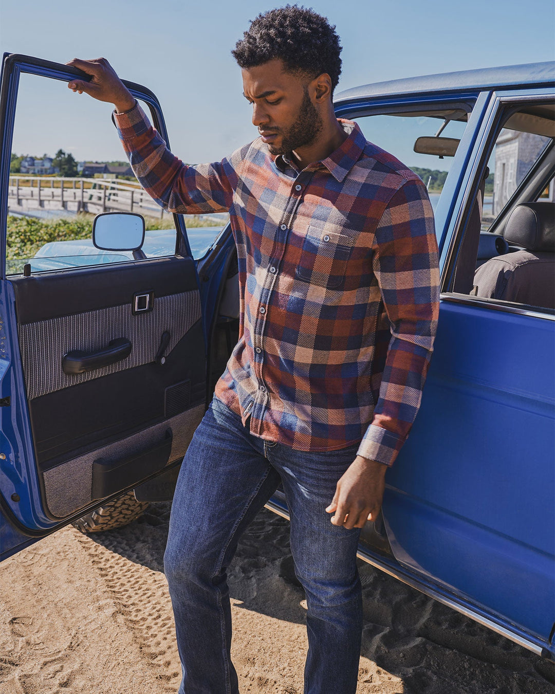 MEN'S TRUXTON RUST HERO KNIT FLANNEL SHIRT