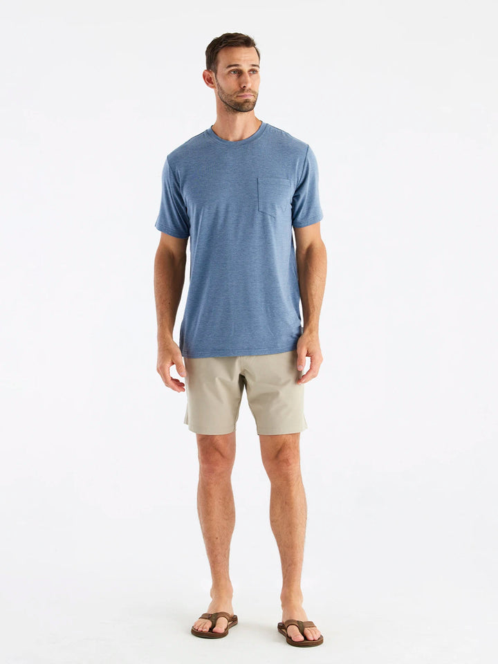 MEN'S HEATHER DEEPWATER FLEX POCKET TEE