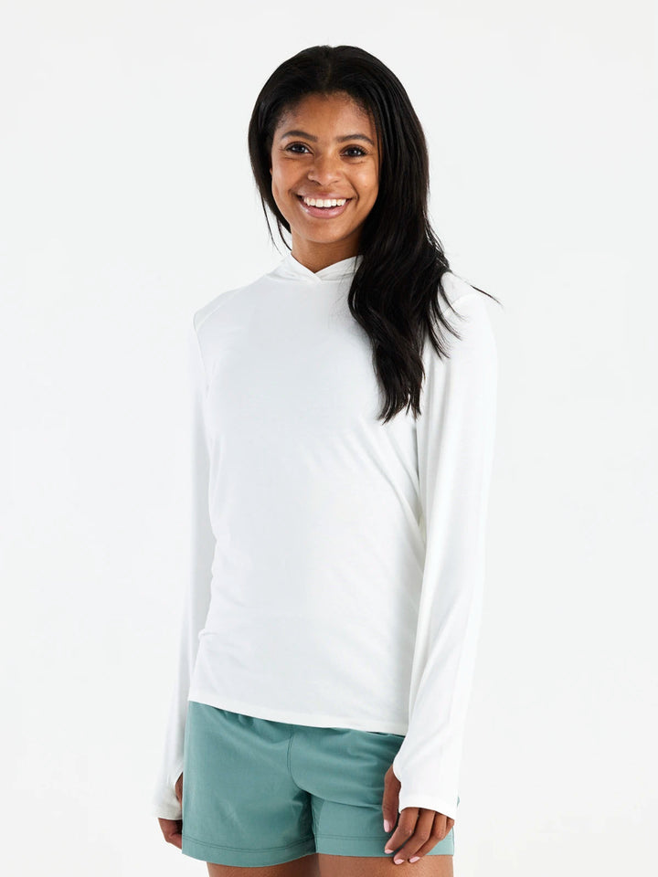 BRIGHT WHITE BAMBOO SHADE HOODIE II