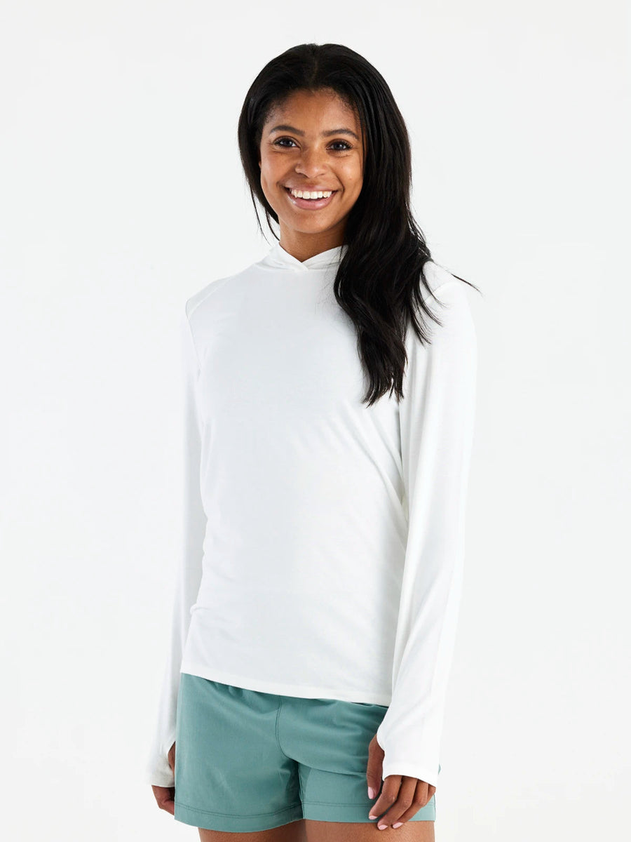 BRIGHT WHITE BAMBOO SHADE HOODIE II
