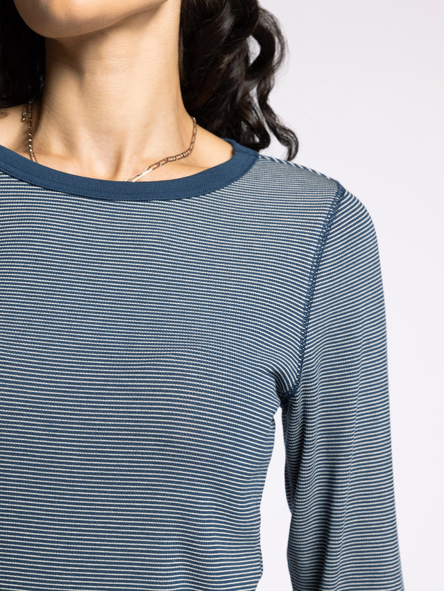 STACY NAVY & IVORY STRIPE TOP

