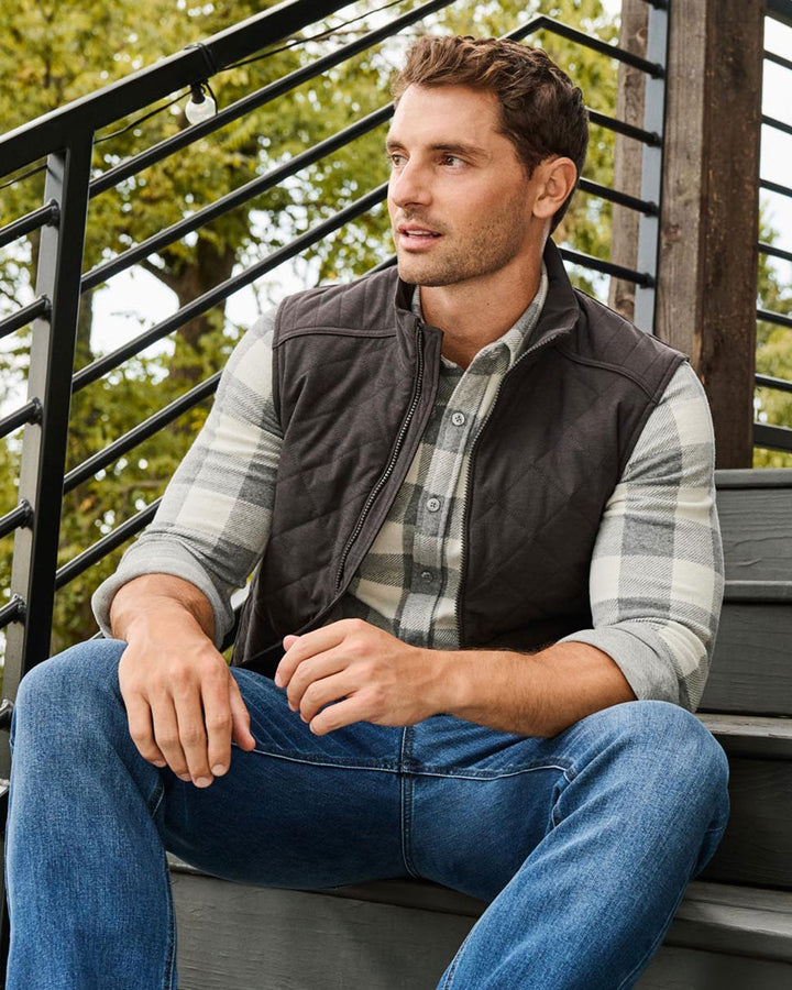 MEN'S CHARCOAL CHAPLIN QUILTED VEST
