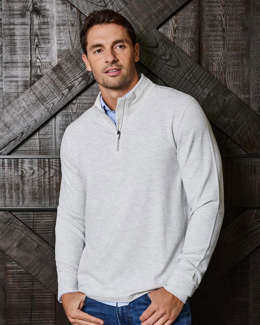 MEN'S LIGHT GREY SUMMIT SUPER SOFT 1/4 ZIP

