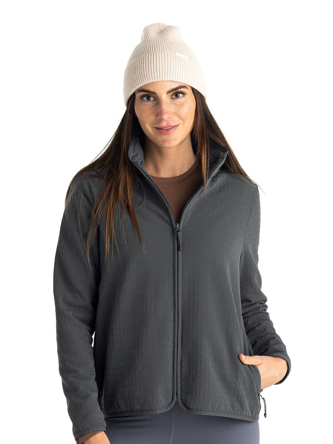 BLACK SAND GRIDBACK FLEECE JACKET