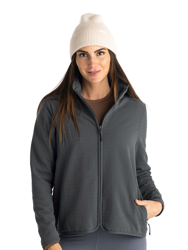 BLACK SAND GRIDBACK FLEECE JACKET