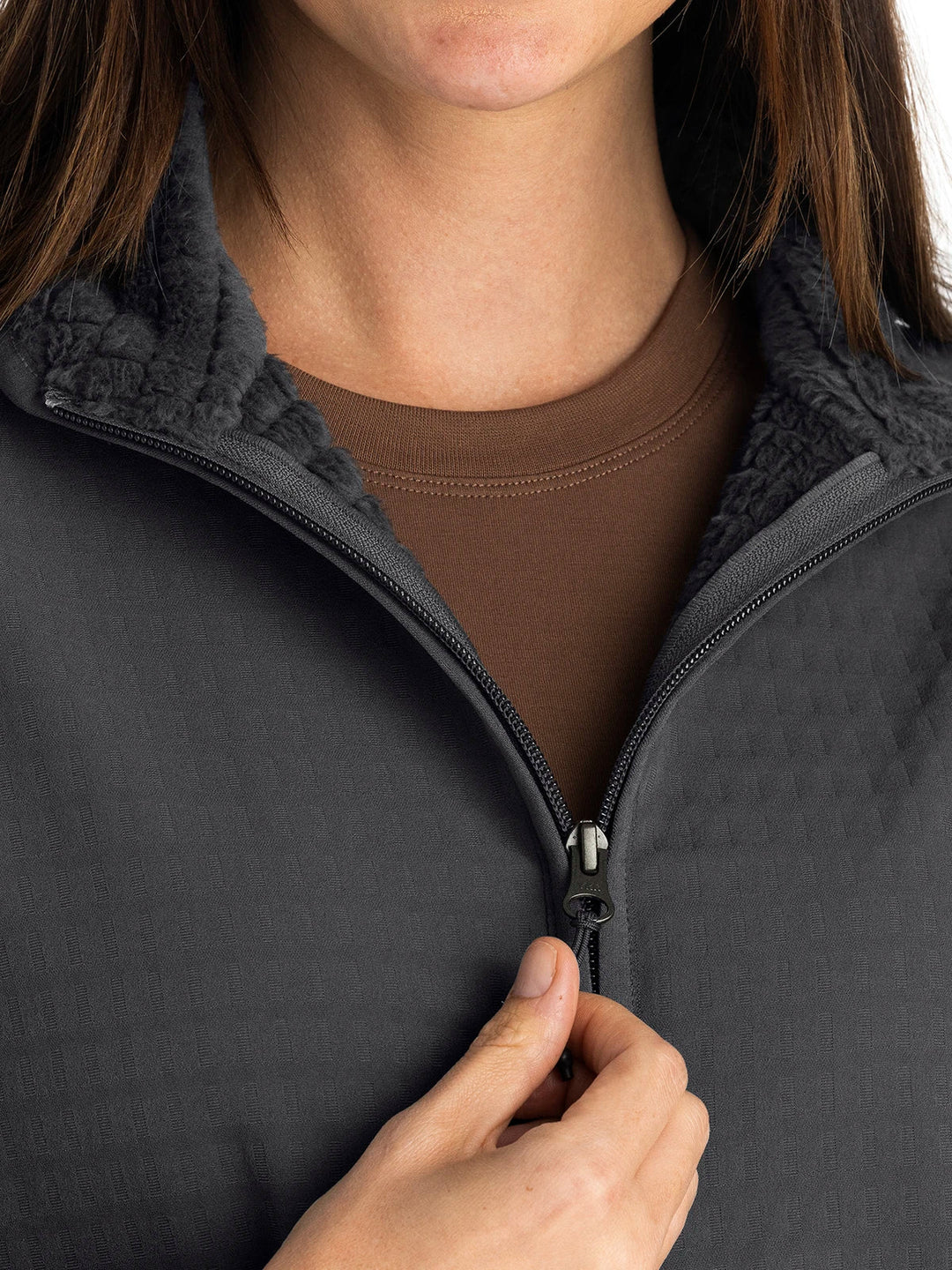 BLACK SAND GRIDBACK FLEECE JACKET