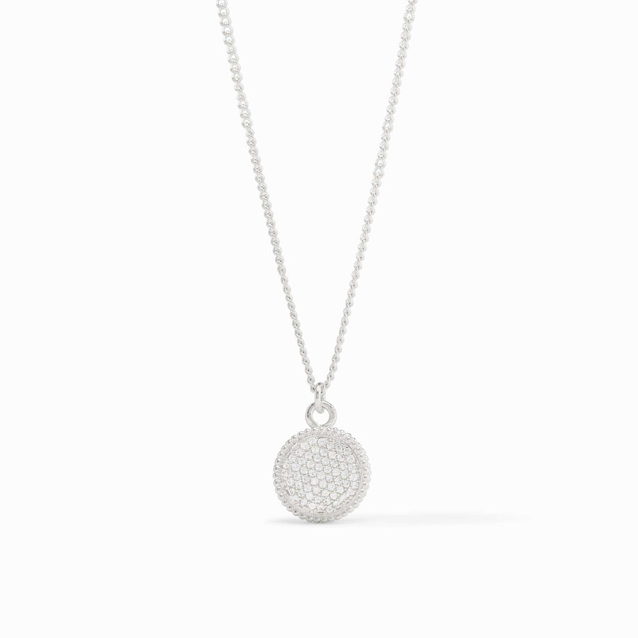 FLEUR-DE-LISE SILVER CUBIC ZIRCONIA NECKLACE
