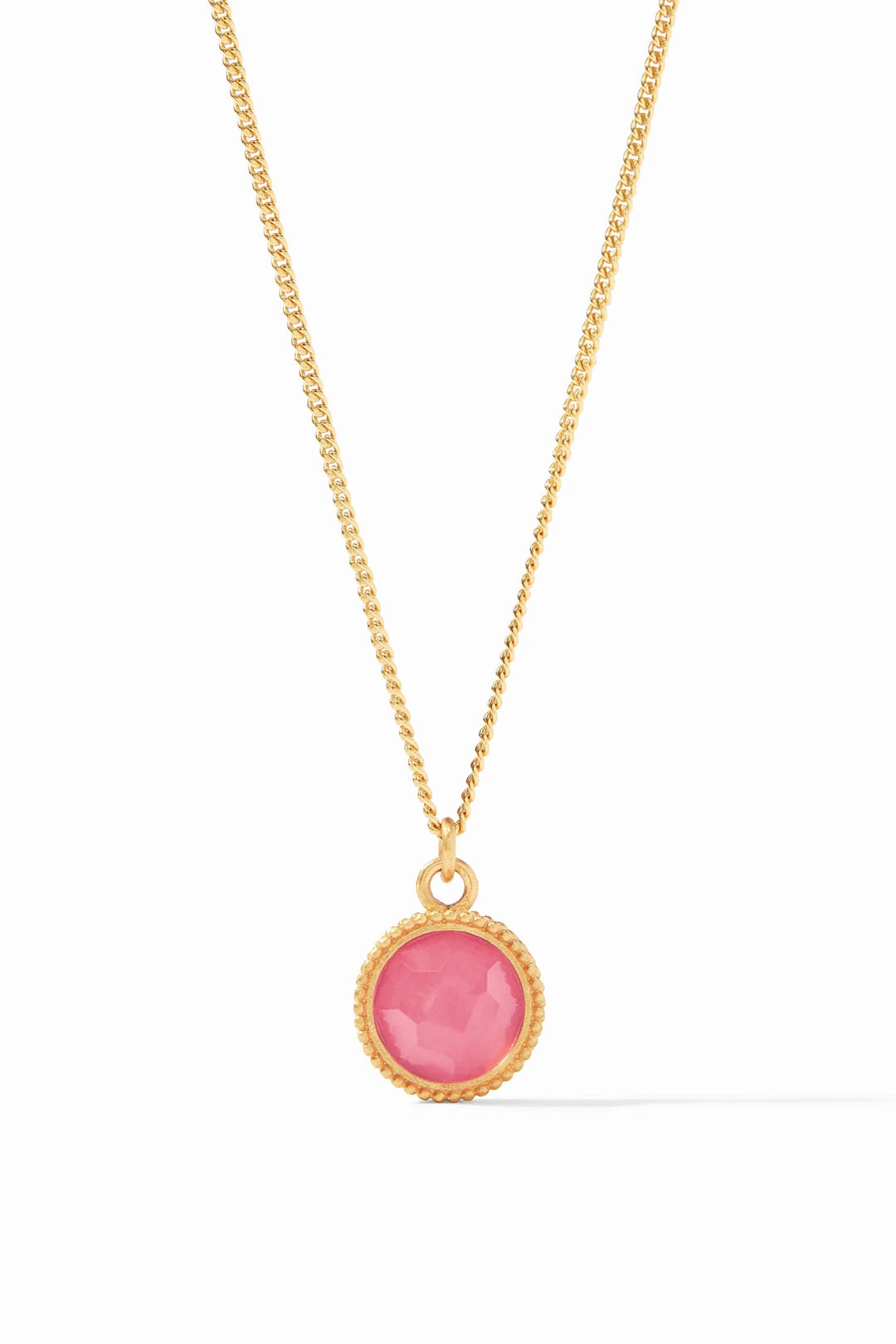 FLEUR-DE-LIS PEONY PINK SOLITAIRE NECKLACE