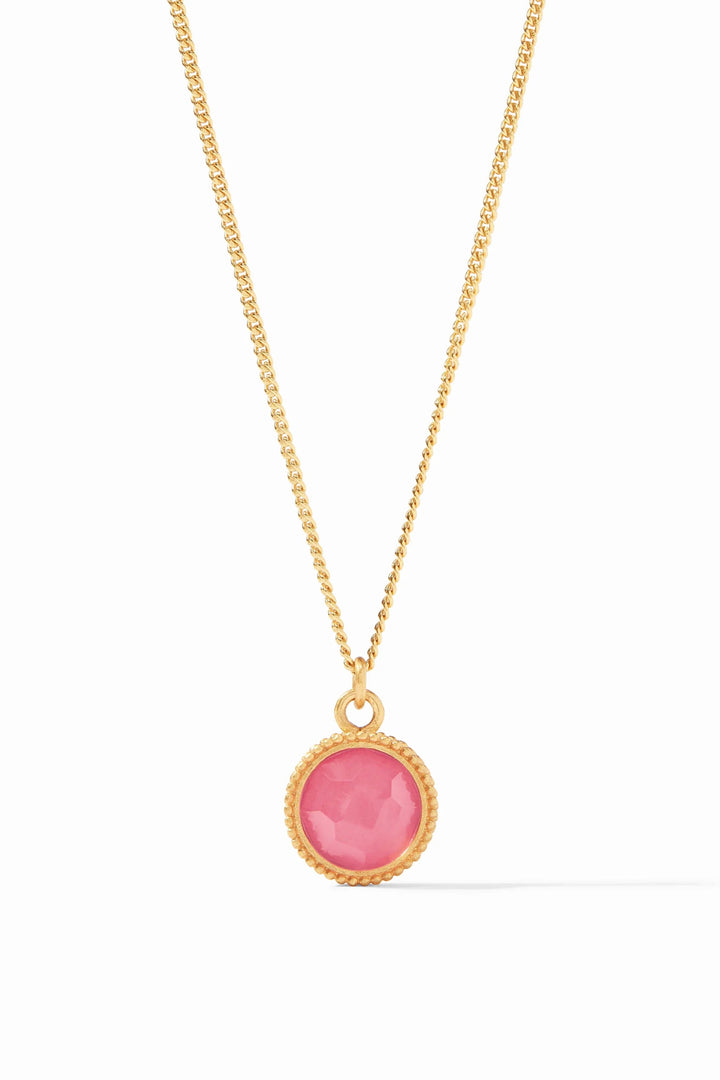 FLEUR-DE-LIS PEONY PINK SOLITAIRE NECKLACE