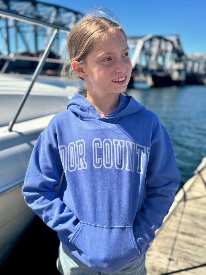 YOUTH SALTWATER DOOR COUNTY STENCIL HOODIE SWEATSHIRT