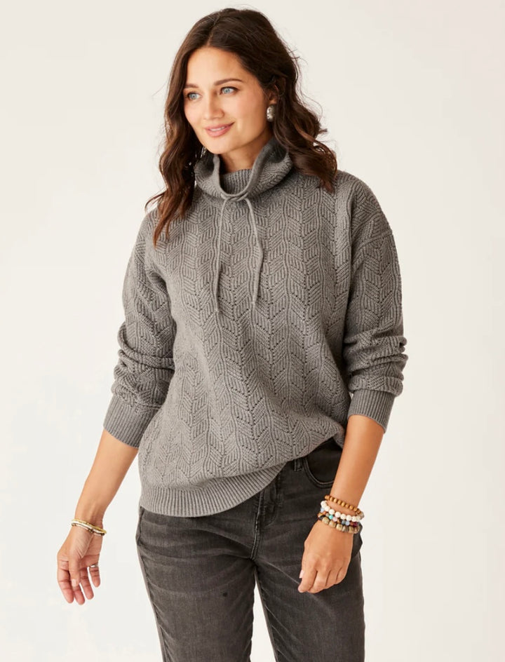 ROCKVALE PEWTER HEATHER ALLOVER STITCH SWEATER