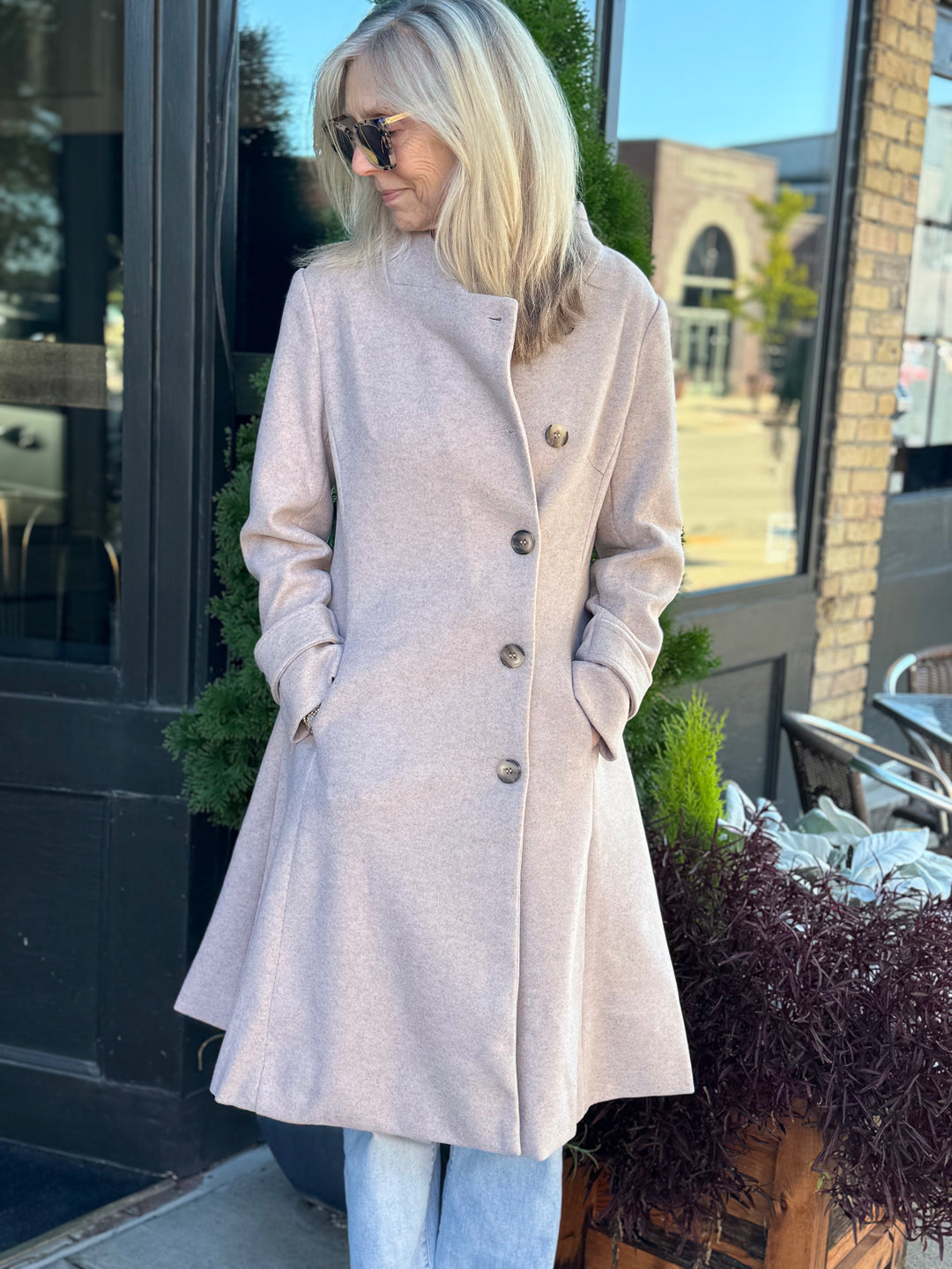 CLARA BEIGE A-LINE COAT