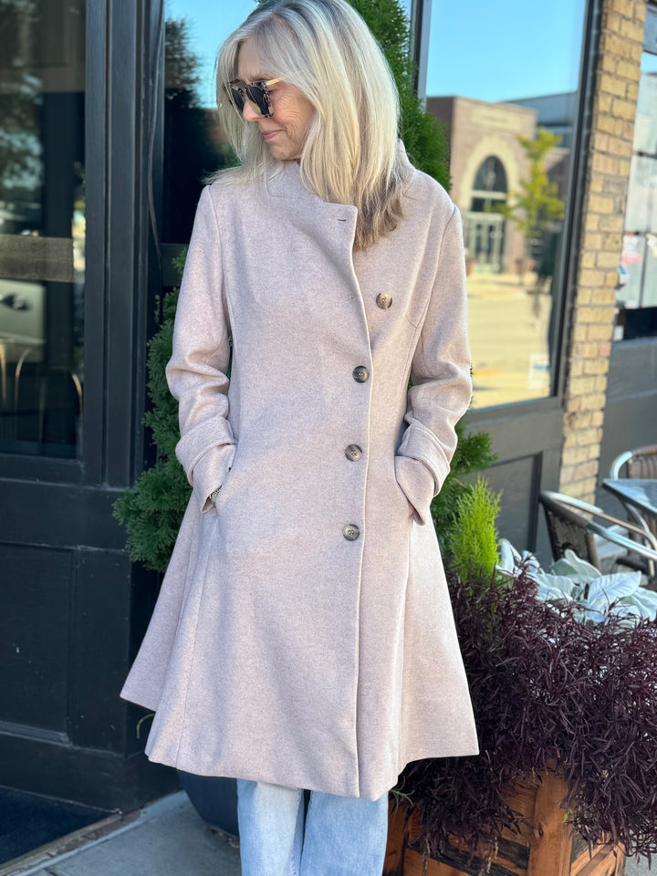 CLARA BEIGE A-LINE COAT