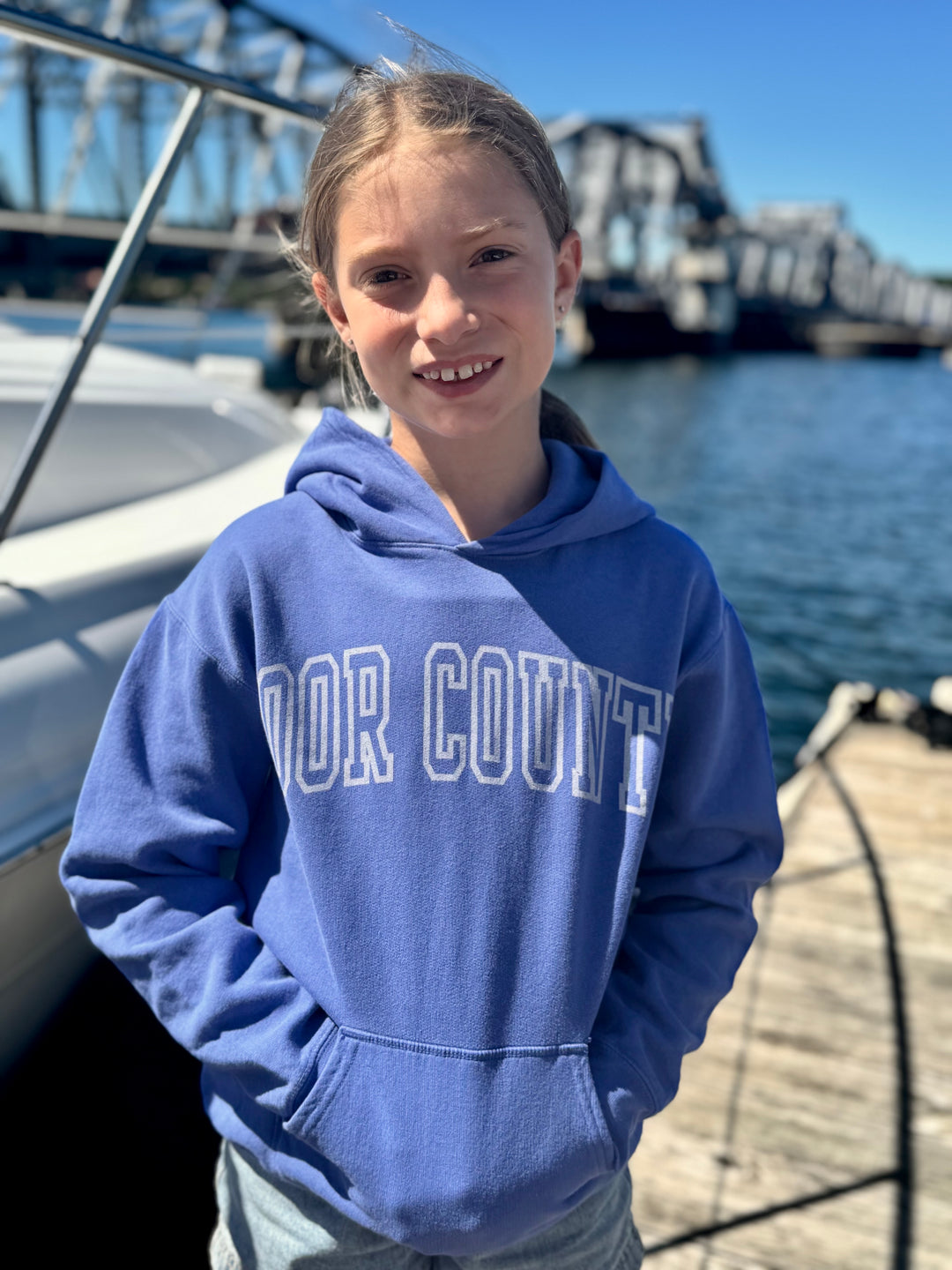 YOUTH SALTWATER DOOR COUNTY STENCIL HOODIE SWEATSHIRT