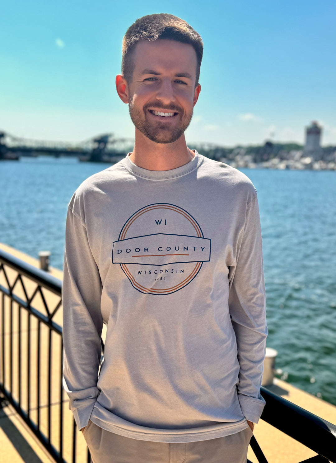 ROEBUCK DOOR COUNTY VCR LABEL LONG SLEEVE TEE