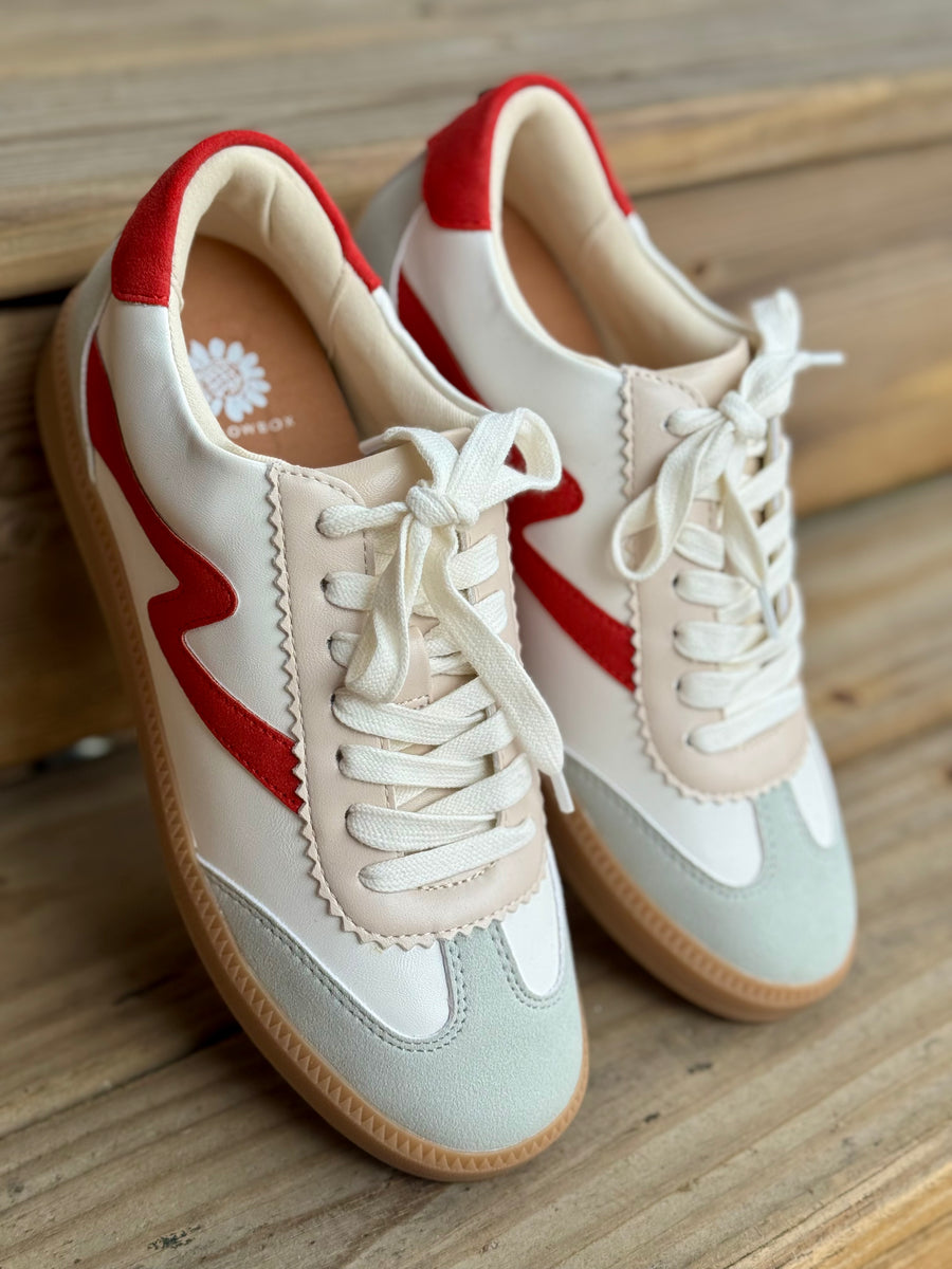 RED ZELDIE LACE-UP SNEAKER
