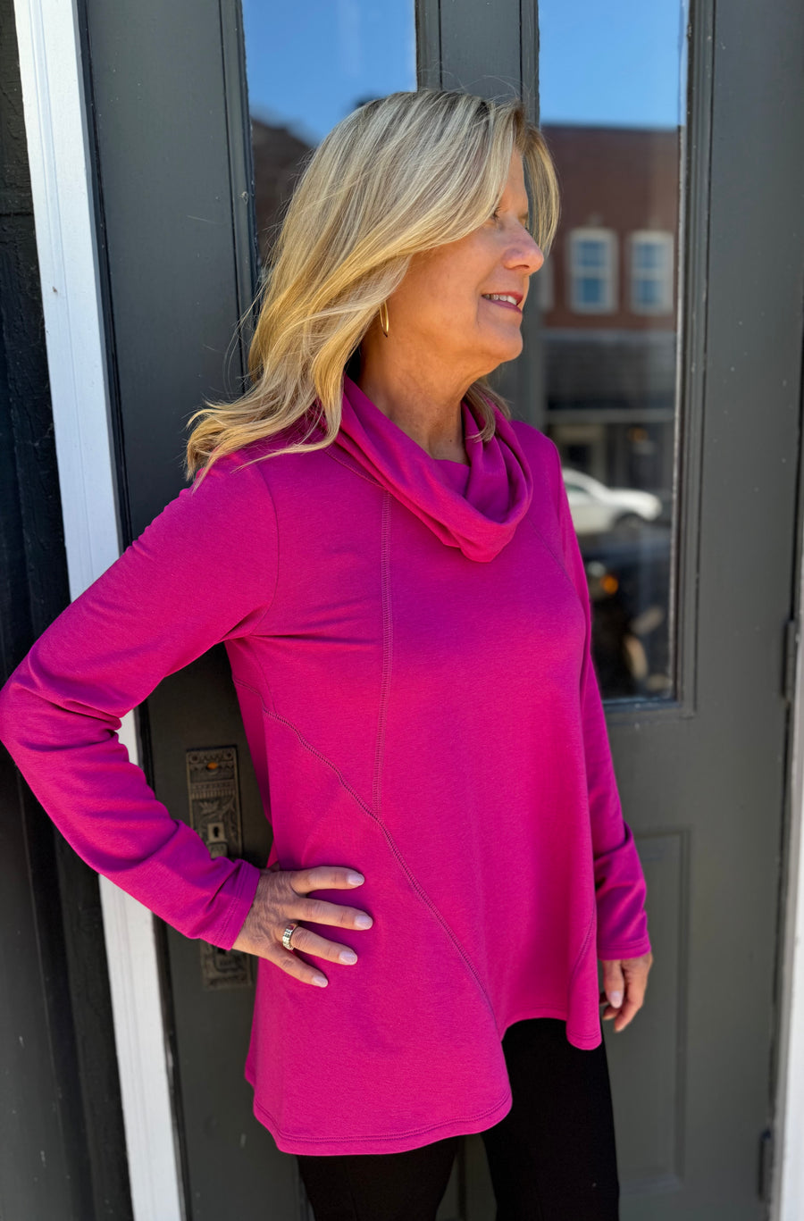 CLAIRE FUCHSIA LUXE TUNIC TOP
