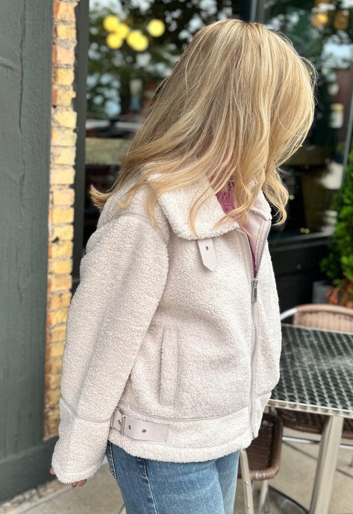 TAHOE OATMEAL SHERPA FLEECE JACKET