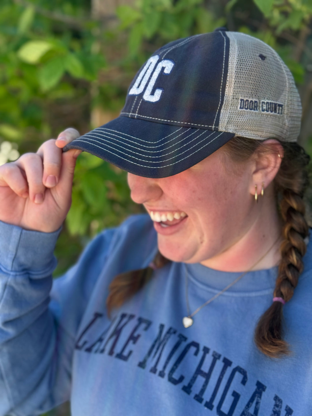 NAVY DC, DOOR COUNTY EMBROIDERED HAT
