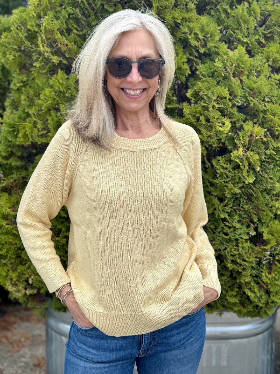 MILEY BUTTER RAGLAN SLEEVE SWEATER