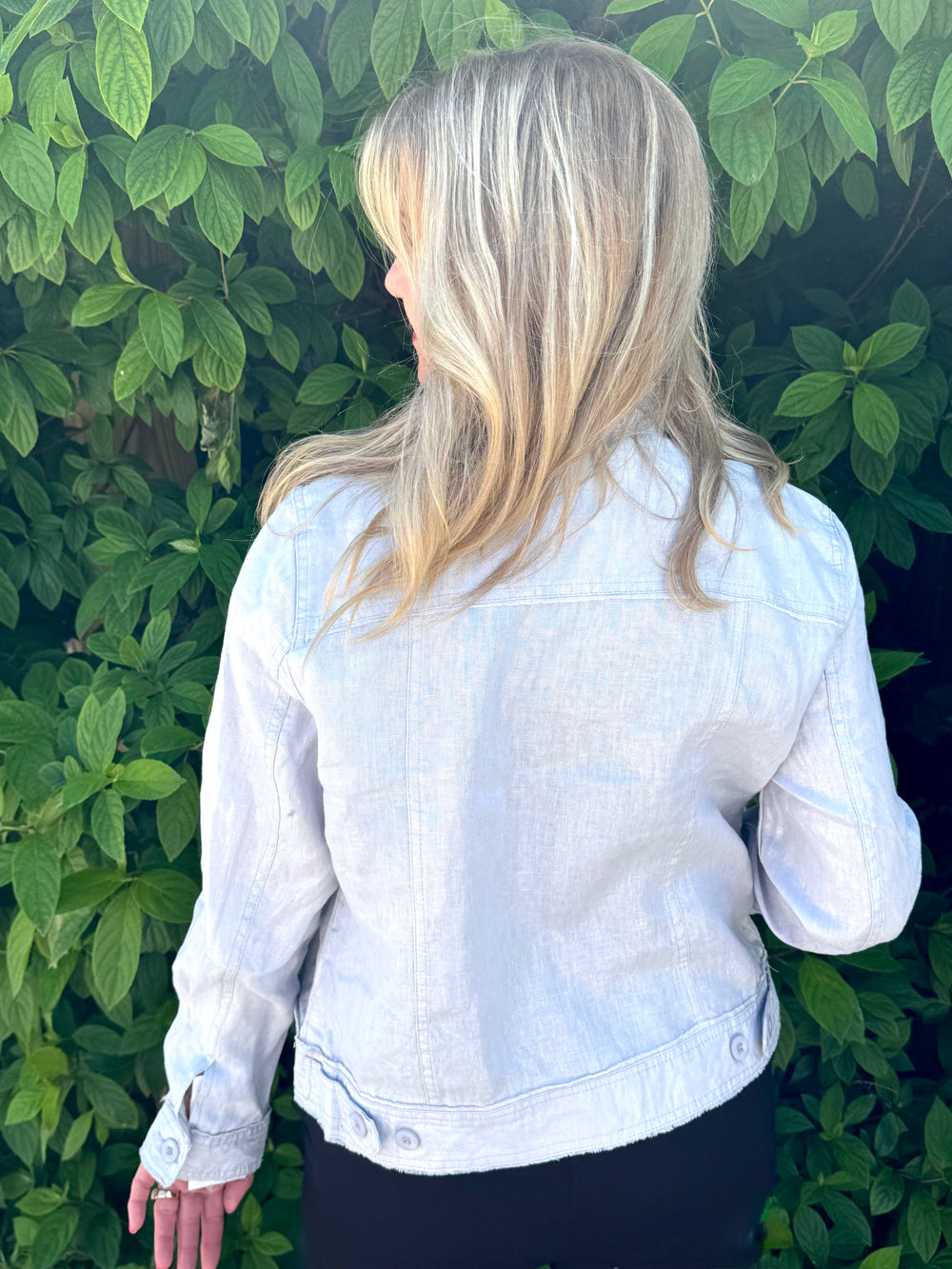 ALYSSA SILVER SHIMMER LINEN JACKET
