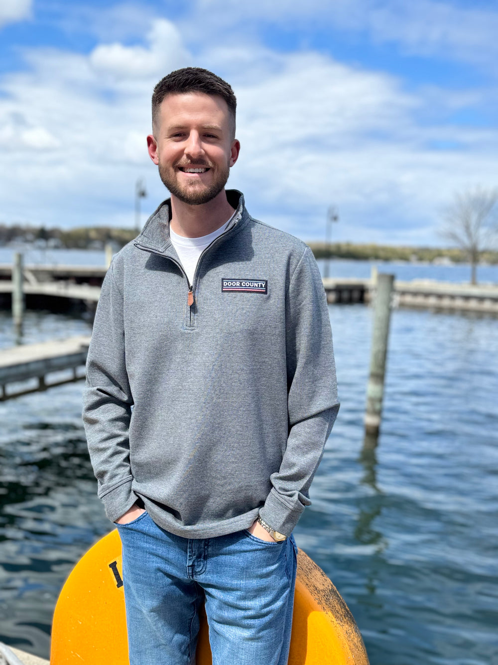 DOOR COUNTY DARK CHARCOAL MAVERICK 1/4 ZIP
