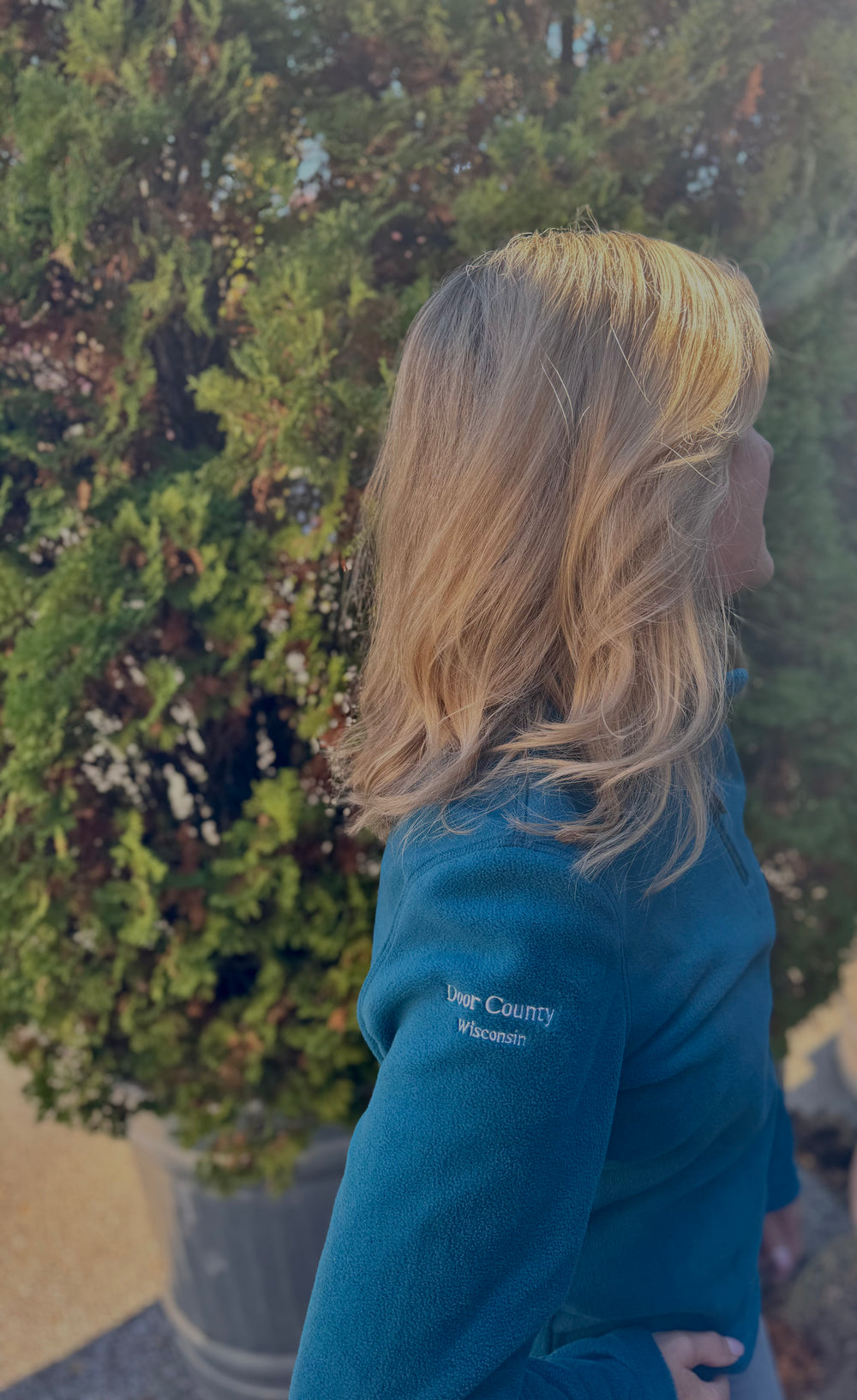 WOMEN'S OCEAN TEAL DOOR COUNTY WISCONSIN FIRESIDE FLEECE 1/4 ZIP
