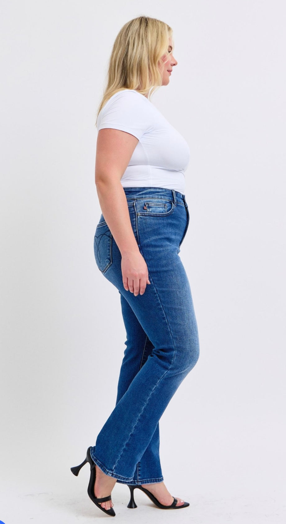 PLUS KALEY MID RISE THERMAL BOOTCUT JEANS
