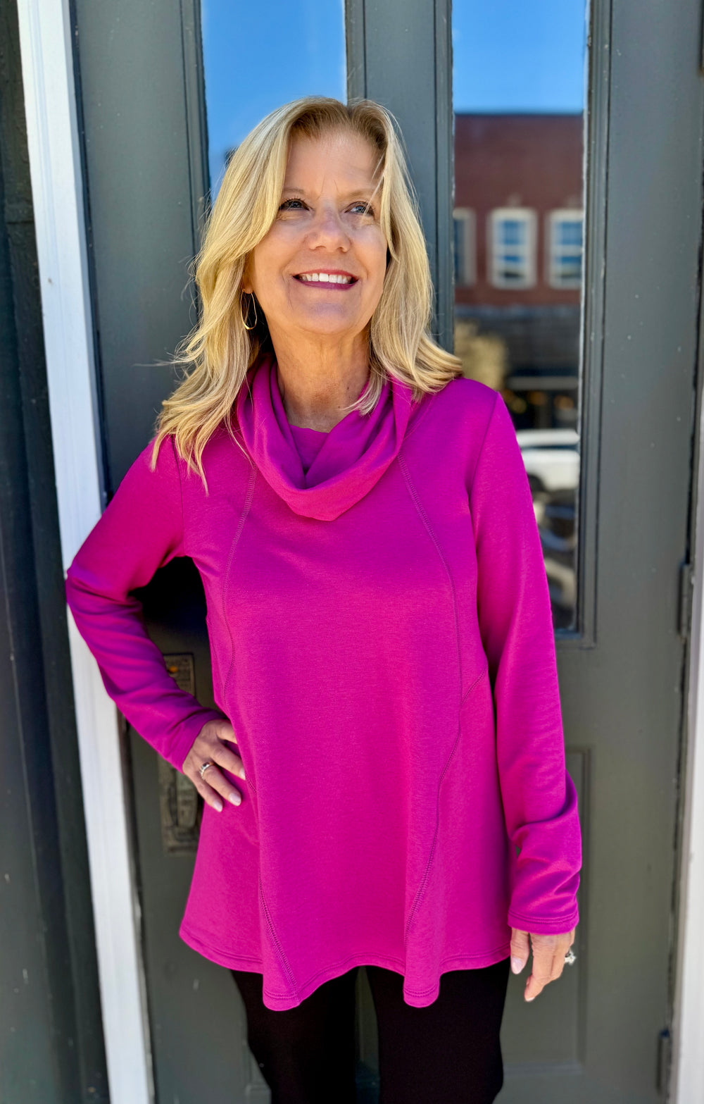 CLAIRE FUCHSIA LUXE TUNIC TOP
